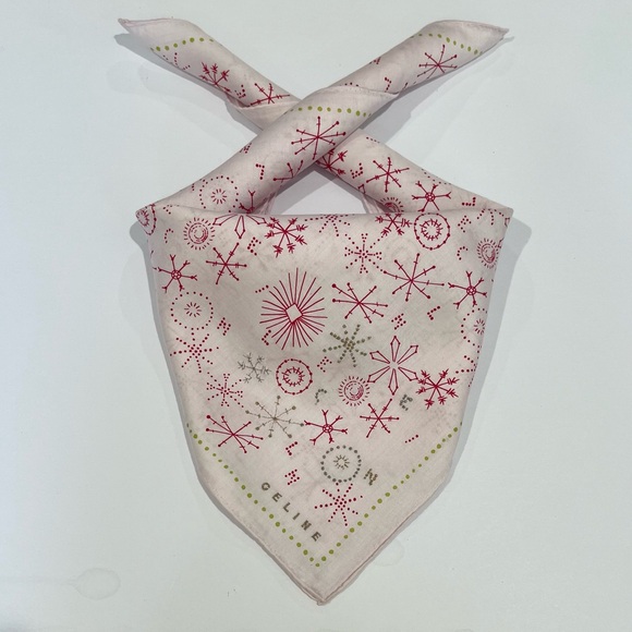Celine Handkerchief  VTG Scarf Bag Purse Art Logo Cotton Pocket Square 19.5” - Picture 1 of 9